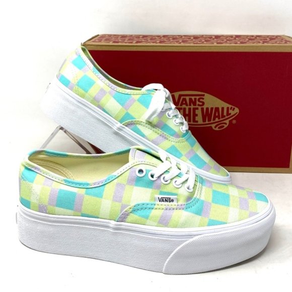 VANS Authentic Platform Shoes Pastel Picnic Canvas Multi Women Size VN0A5KXXPP5 - Picture 1 of 12